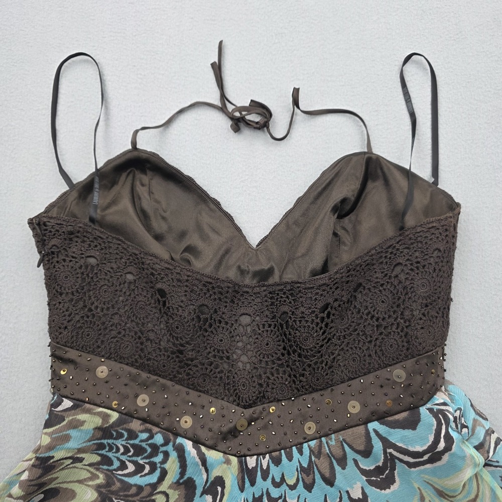 Laundry by Shelli Segal Halter Top Womens Small Crochet Lace 100% Silk VTG Y2K - Picture 6 of 11